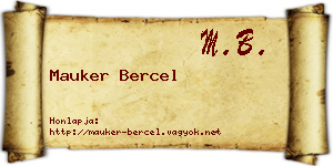 Mauker Bercel névjegykártya